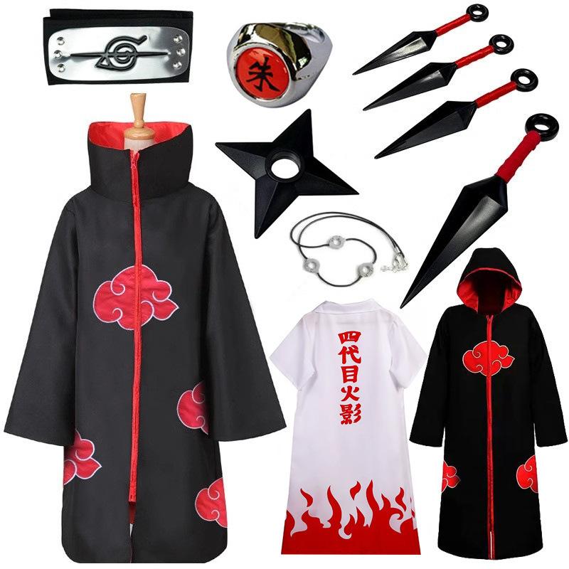 Halloween Costume Naruto cosplay Costume Xiao Organization Red Cloud Cloak Naruto Anime Character cos Suit