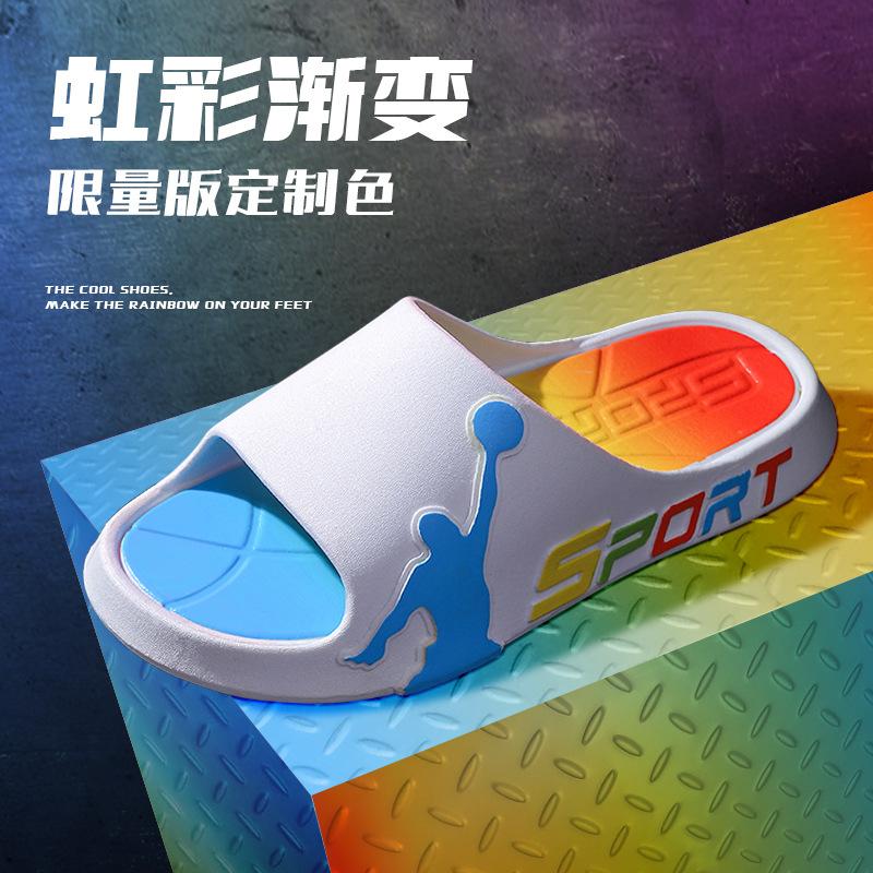 Gradient Slippers for Men 2025 New Sports and Leisure Summer Indoor and Outdoor Wear Thick-Soled Trbottomyy Fashion Sandals and Slippers Wholesale