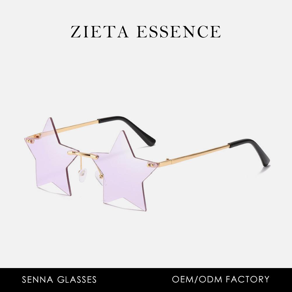 Five-pointed star frameless sunglasses cross-border Amazon sweet cartoon wholesale polygon colorful ocean sunglasses