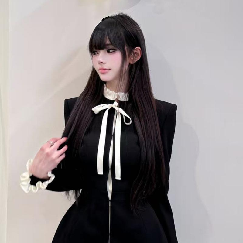 Xiaonuo's own college-style suit skirt, high-waisted pleated skirt, stand-up collar blazer, women's jacket, early autumn light luxury 265266