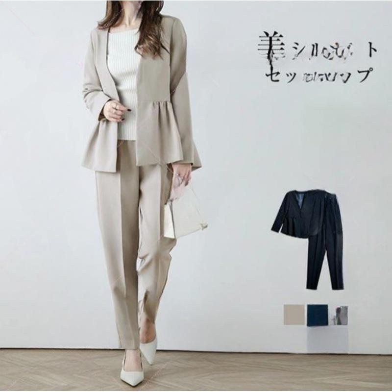 in stock Cross-border Hot Suit suit Women's 2025 New Japanese V-neck Stitching Suit Top Pants suit