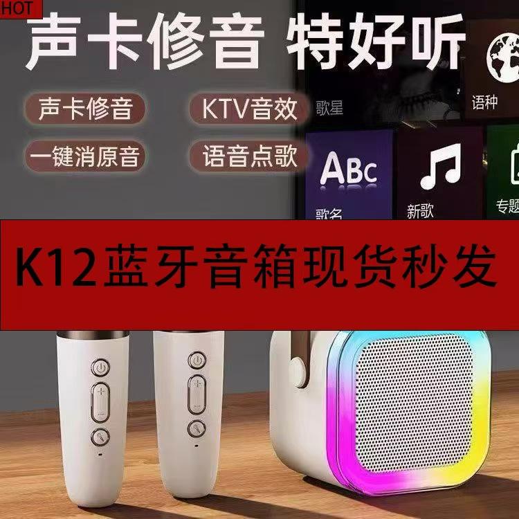 K12 Bluetooth Speaker Microphone Karaoke Speaker Wireless All-In-One Home Set Kidsren's Outdoor Bluetooth Speaker