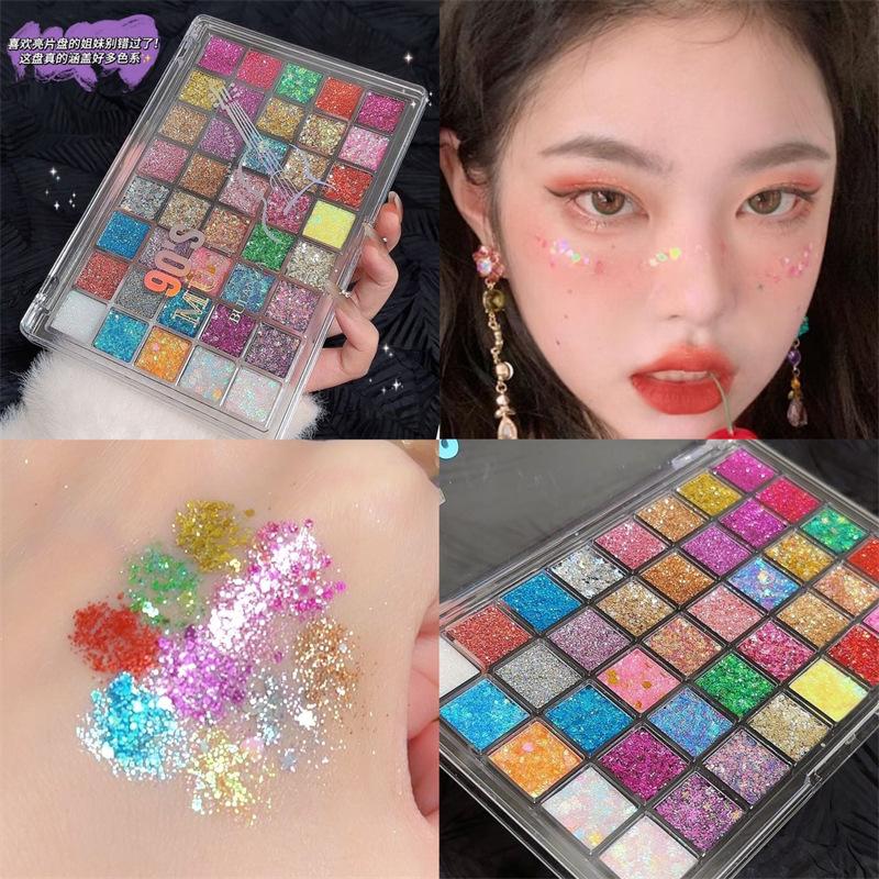 Student Stage Makeup Eye Shadow Glitter Sequin Face Super Shiny Crystal Eye Makeup Performance Makeup Sparkling Cosmetics
