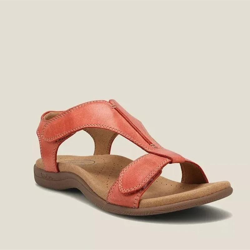2024 New Independent Station European and American Plus Size Roman Sandals Women's Flat Foot Arch Velcro Casual Beach Sandals