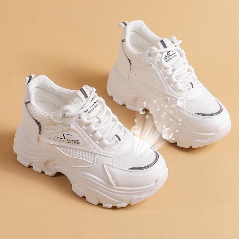 Foreign Trade Cross-Border Height-Increasing Mesh Dad Shoes for Women, Spring and Summer New Versatile Thick-Soled Non-Slip Breathable Mesh Shoes