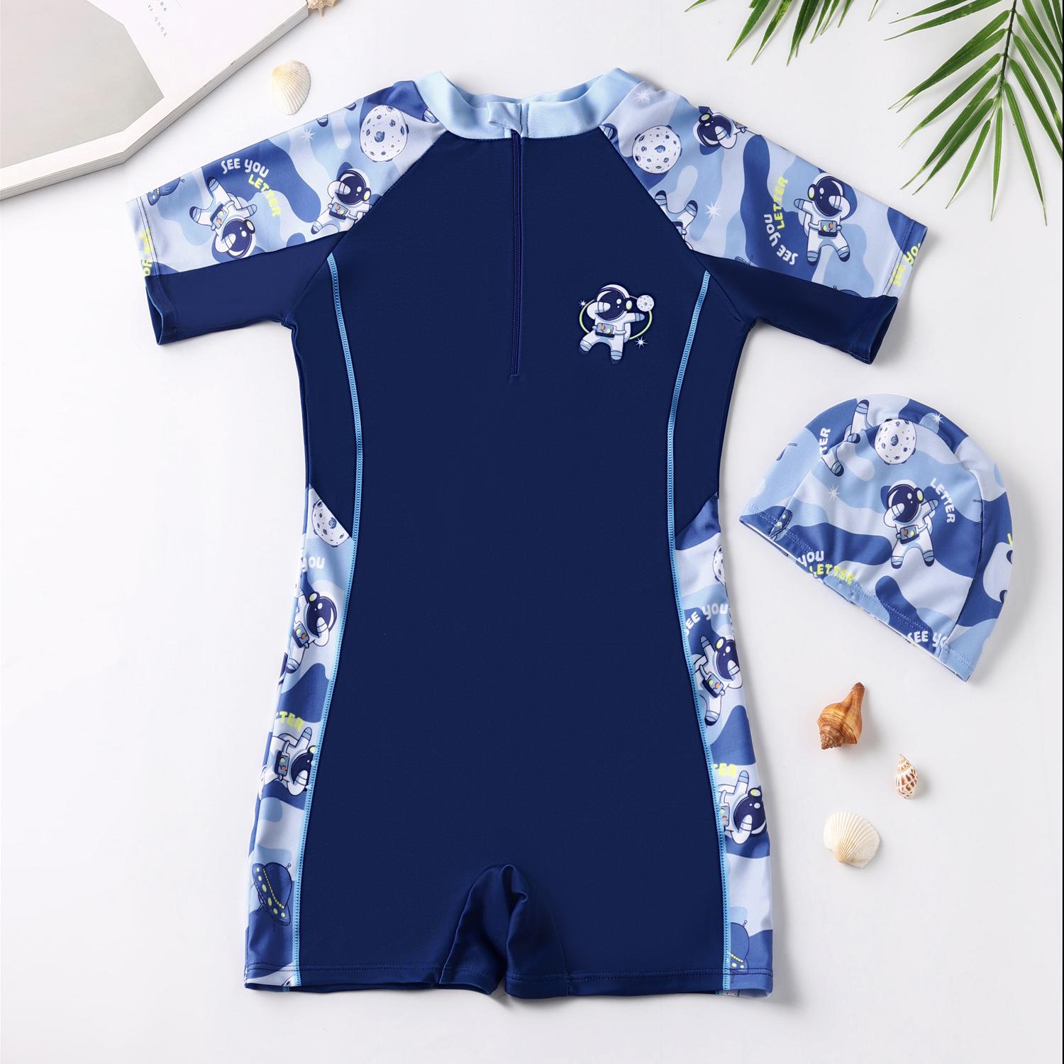 Summer New Kidsren's Swimsuit, Boy's Suit, Kidsren's Baby One-Piece Swimsuit, Medium and Large Kidsren's Professional Training Swimsuit
