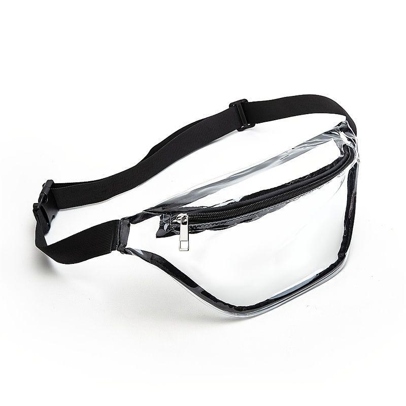 Cross-Border New Pvc Transparent Waterproof Sports Waist Bag for Men and Women Adjustable Shoulder Strap Chest Bag Simple Outdoor Waist Bag