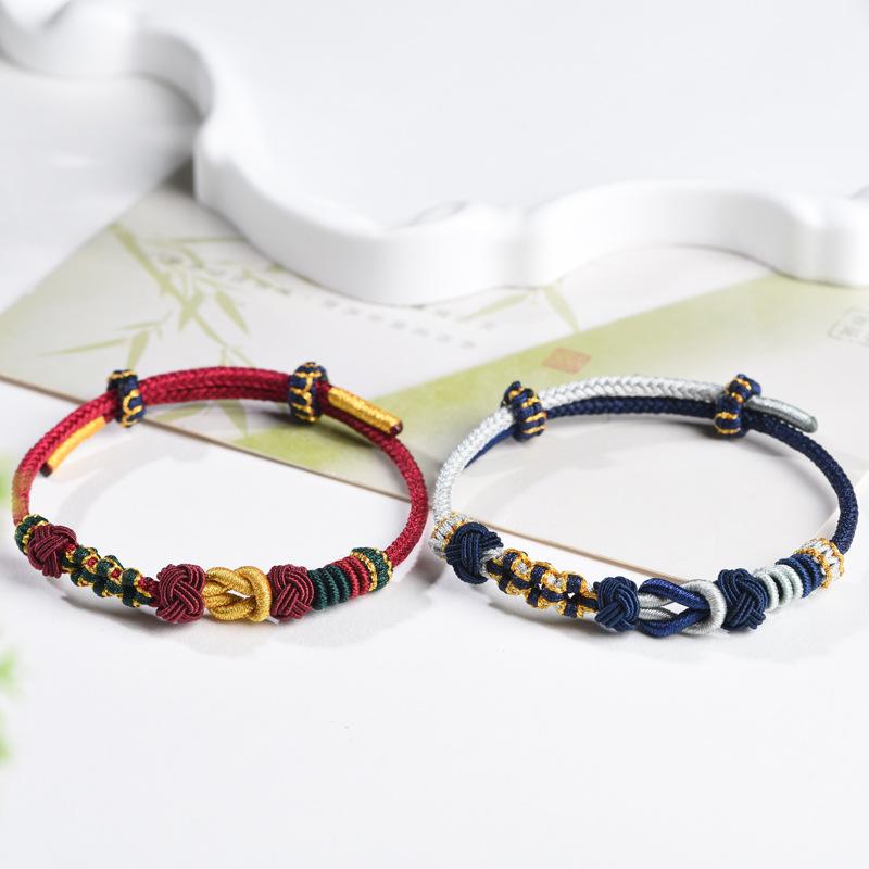 New Product Mo Xiangli Hand Rope Braided Rope Wearable Gold Braided Rope Bracelet New Chinese Style Couple Braided Christmas Gift