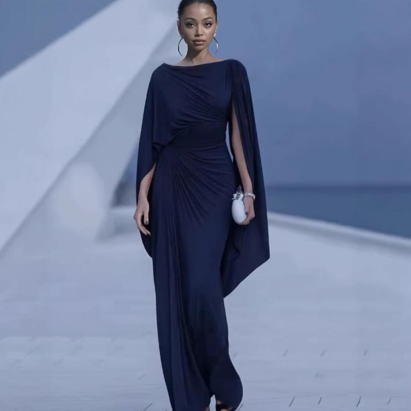 European and American Style Solid Color Evening Dress 2026 Summer New Slim Fit Fashionable Elegant Dress for Women Direct Supply