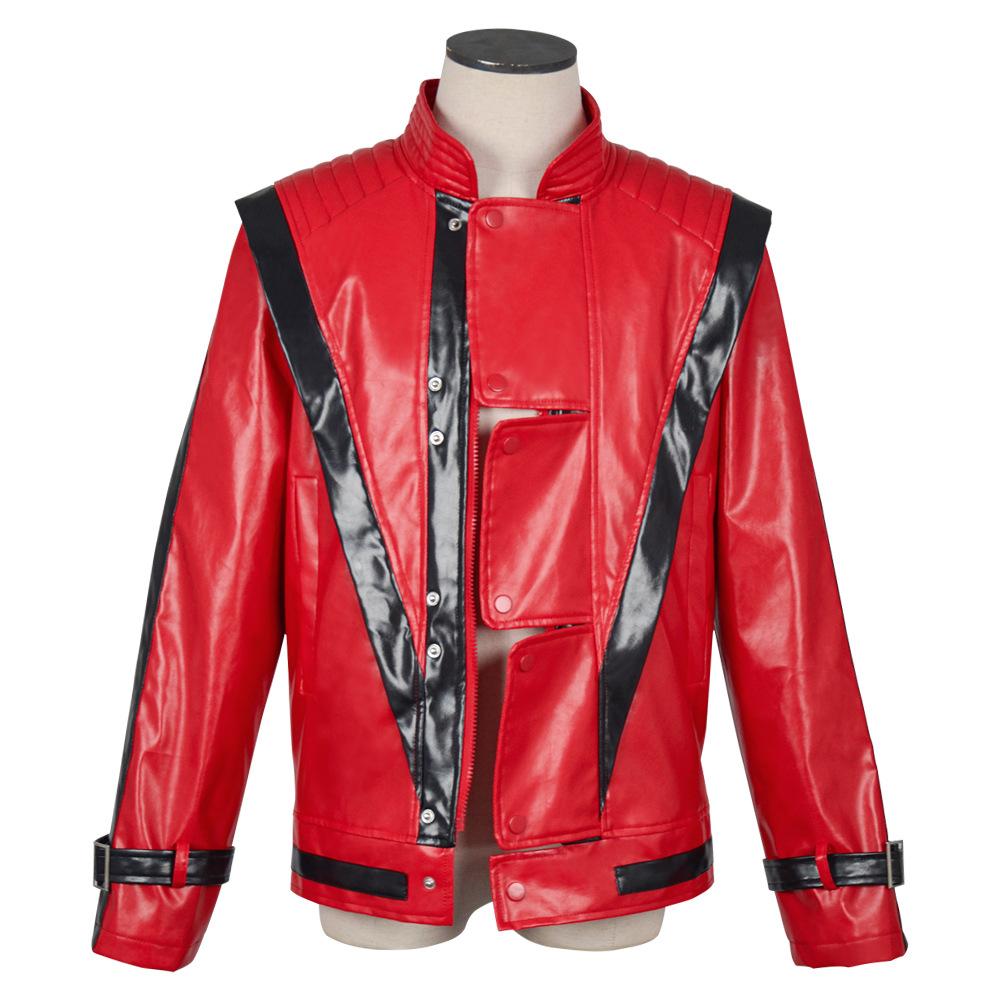 Halloween Costume Jackson Cosplay Red Leather Jacket Cosplay Cos Party Costume