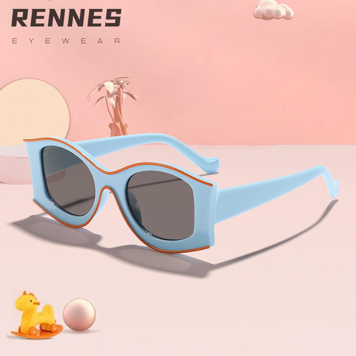 Rain Children's Cross-Border Candy-Colored Concave Sunglasses, Baby's Personalized Retro Street Style Glasses Uv400