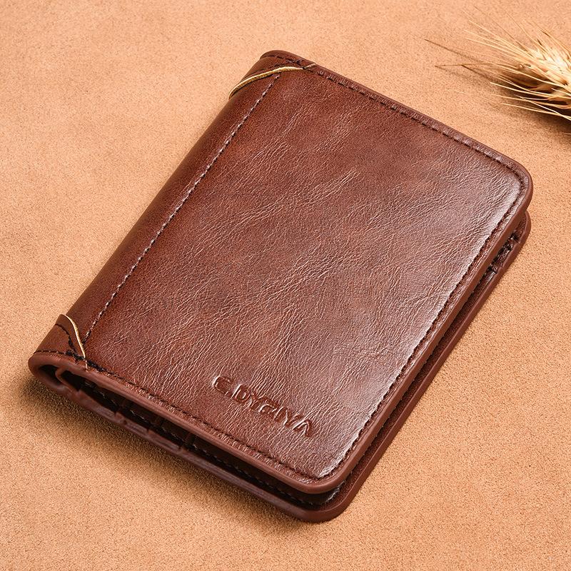 Cross-border men's wallet thin short driver's license wallet one-piece card multi-functional vertical three-fold wallet wholesale