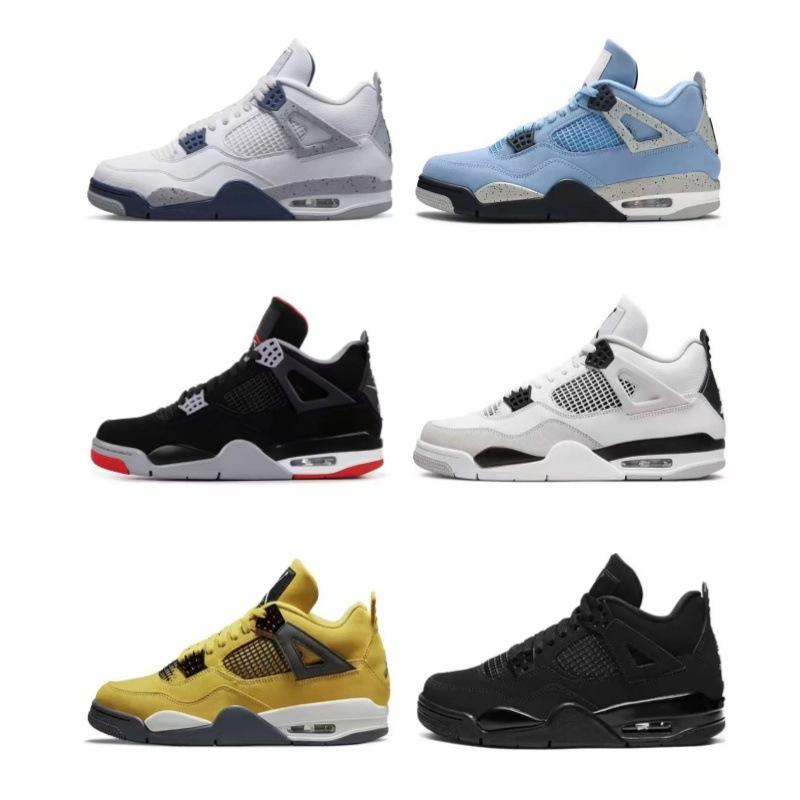 Original Putian Shoes for Export, Aj4 Basketball Shoes, Cross-Border Men's Shoes, Jordan 4 White Cement, Psg Sports Shoes, Women's Aj Non-Slip Shoes