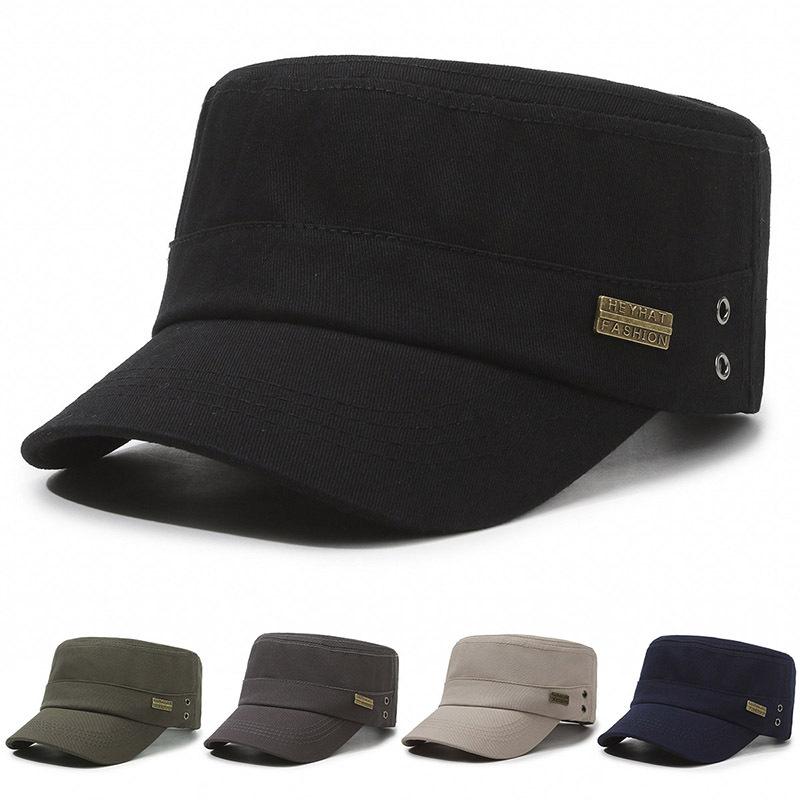Hat Men's Trendy Flat Cap Military Cap Fashion Outdoor Hugh Military Cap Casual Fishing Cap Four Seasons Travel Hat