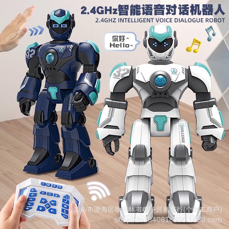 Smart Fun Technology Dialogue Programming Remote Control Voice Dialogue Robot Led Music Electric Educational Toys Wholesale
