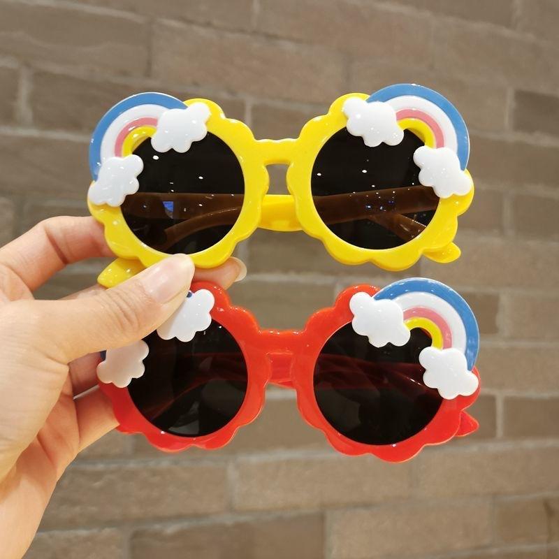 Children's Sunglasses, Cute Rainbow Glasses for Little Girls, Anti-Uv Sunglasses for Baby Girls, Anti-Glare Sun Visors