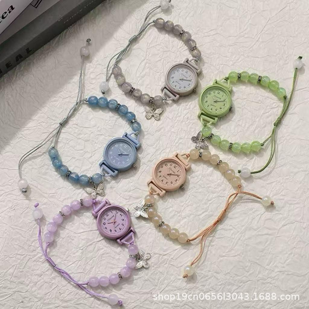 Watch for Female Students to Check the Time during Class, Stylish and Unique, Versatile for Middle and High School Students, Beaded Bracelet Watch