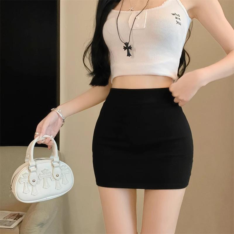 Hot Girl Sexy High Waist Hip Skirt Women's Spring and Autumn Stretch Slim-fit Tight Little One-step No-backing Skirt