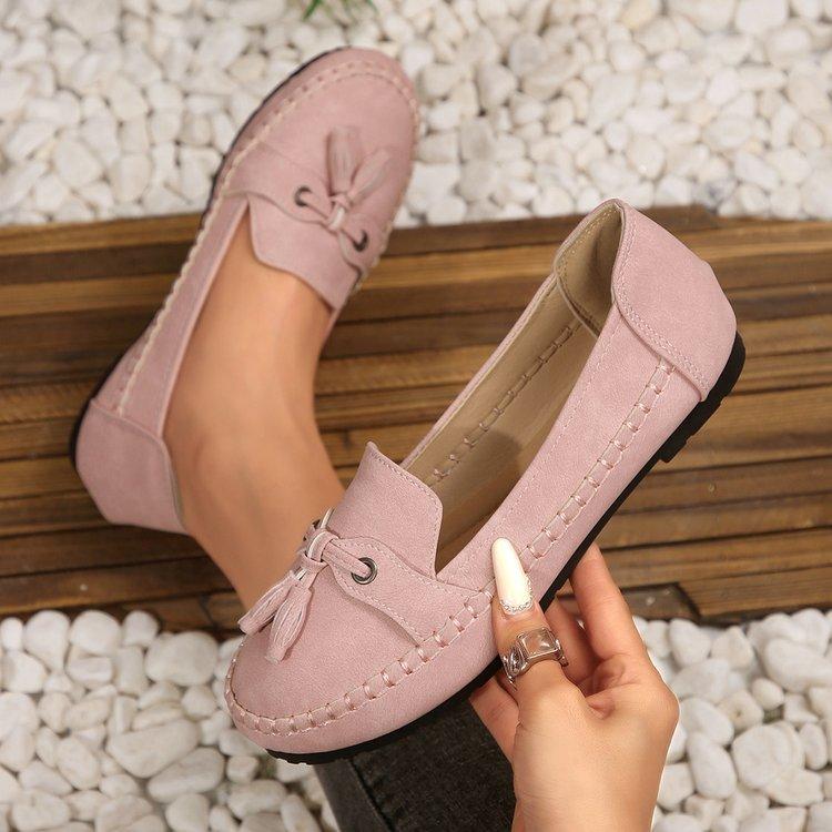 Cross-Border Plus-Size Loafers, Popular on Independent Platforms, 2025 Spring/Autumn New Foreign Trade Women's Slip-On Flat Shoes