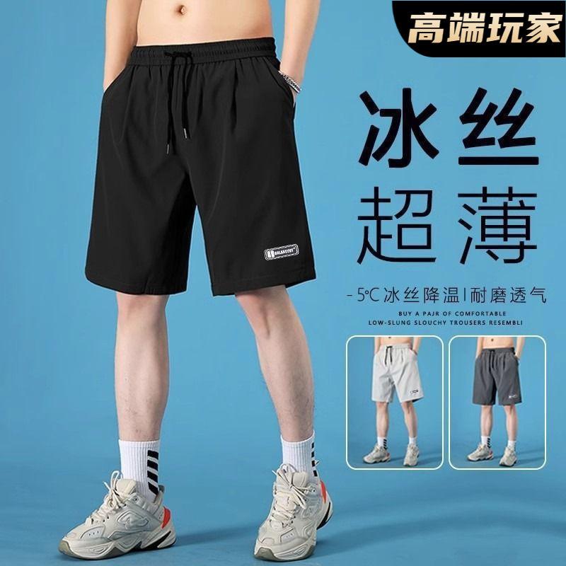 Ice Silk Shorts Men's Loose Summer Quick-Drying New Korean Style Trendy Versatile Casual Outer Wear Sports Pants