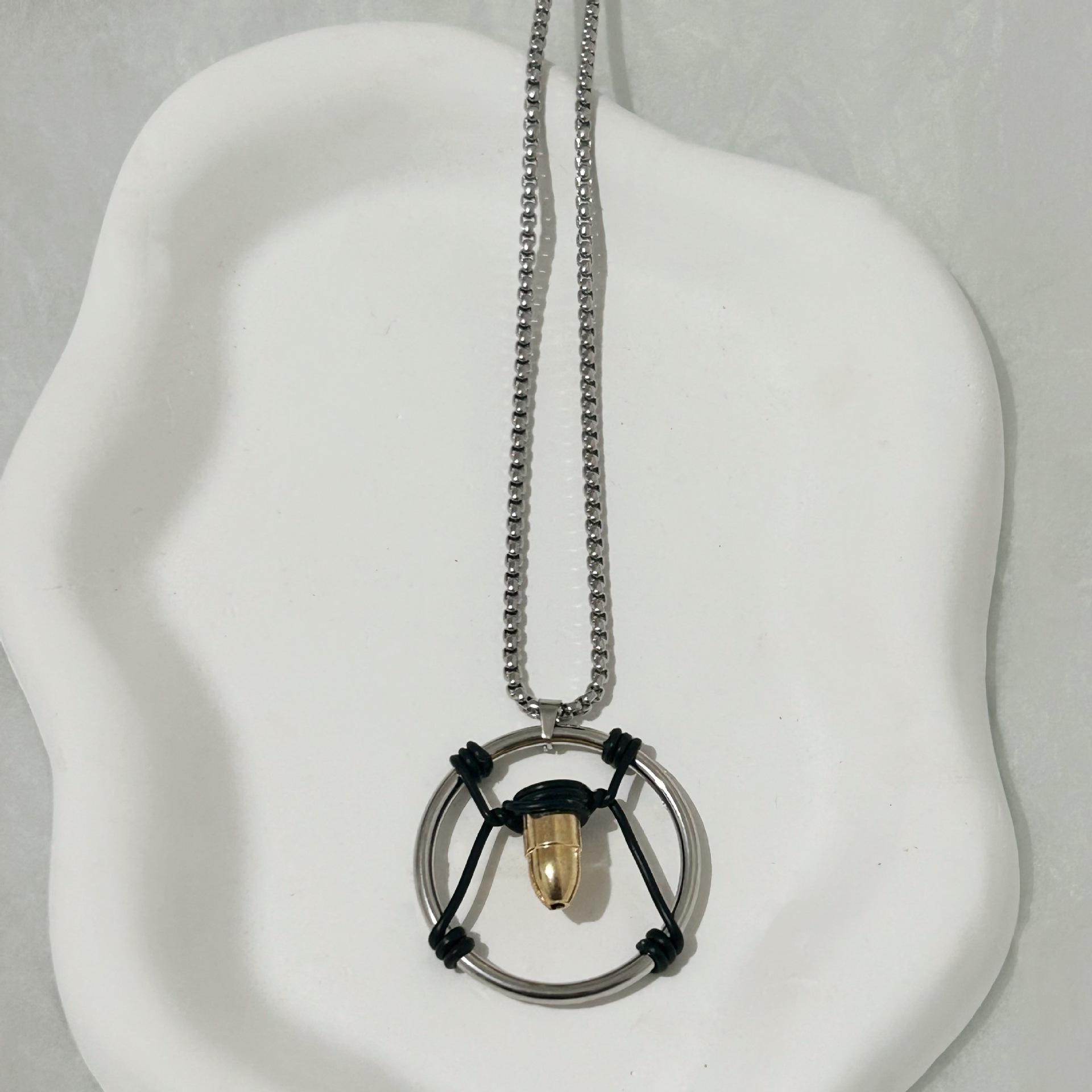 European and American Hot Sale Cyberpunk 2077 Bullet Pendant Necklace New Niche Personality Trendy Neutral Necklace