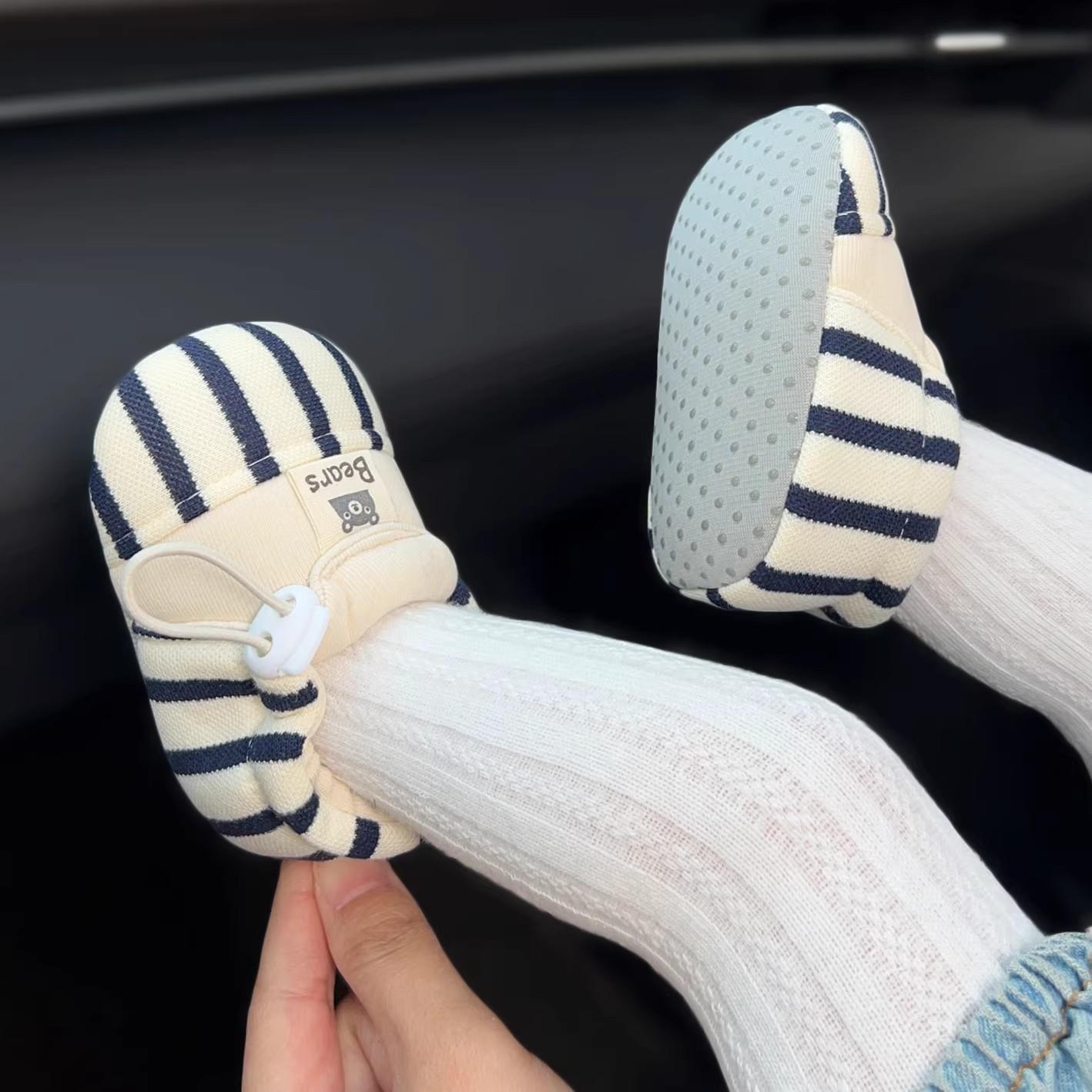 Spring Toddler Shoes, Cute Casual Drawstring Baby Shoes, Soft Sole Pre-Walking Shoes, Pure Cotton Fabric, 0-1 Year Old, Won'T Slip Off