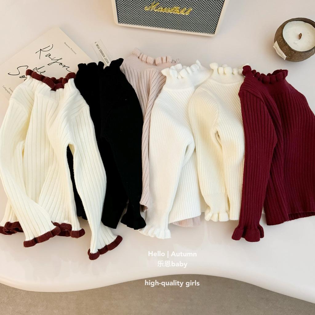[Le En Children's Wear] Girls' New Baby Jacket Little Girl Princess Ear Base Shirt Children's Knitwear