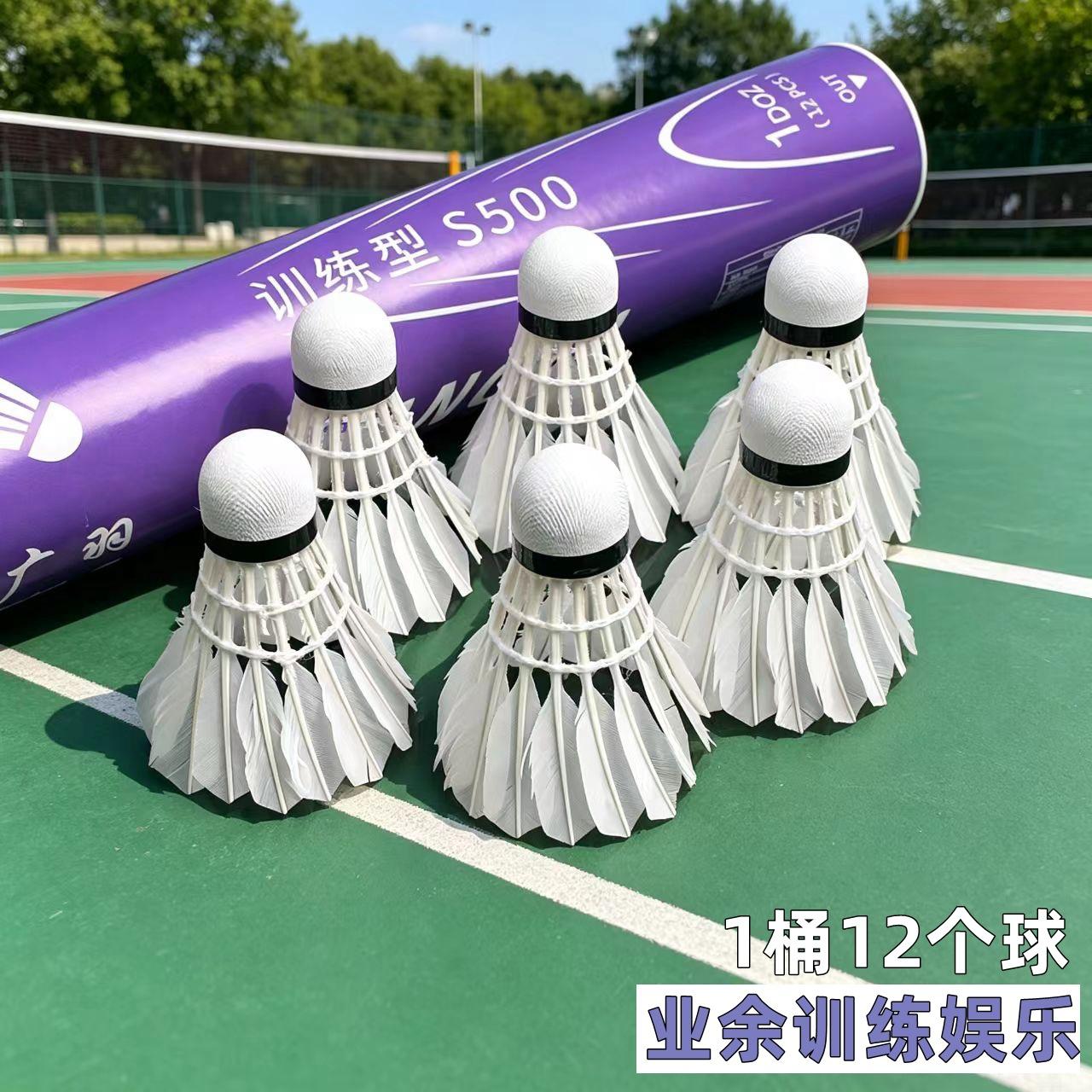 Badminton for Beginners, Outdoor Training, Special Duck Feather Badminton for Adult Entertainment, Female Novice Badminton, 12-Pack