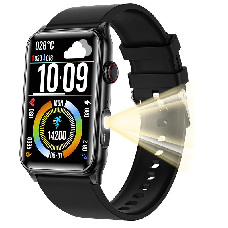 New Cross-Border Smart Watch G50 Flashlight Bluetooth Call Heart Rate Blood Pressure Blood Oxygen Sleep Alarm Clock