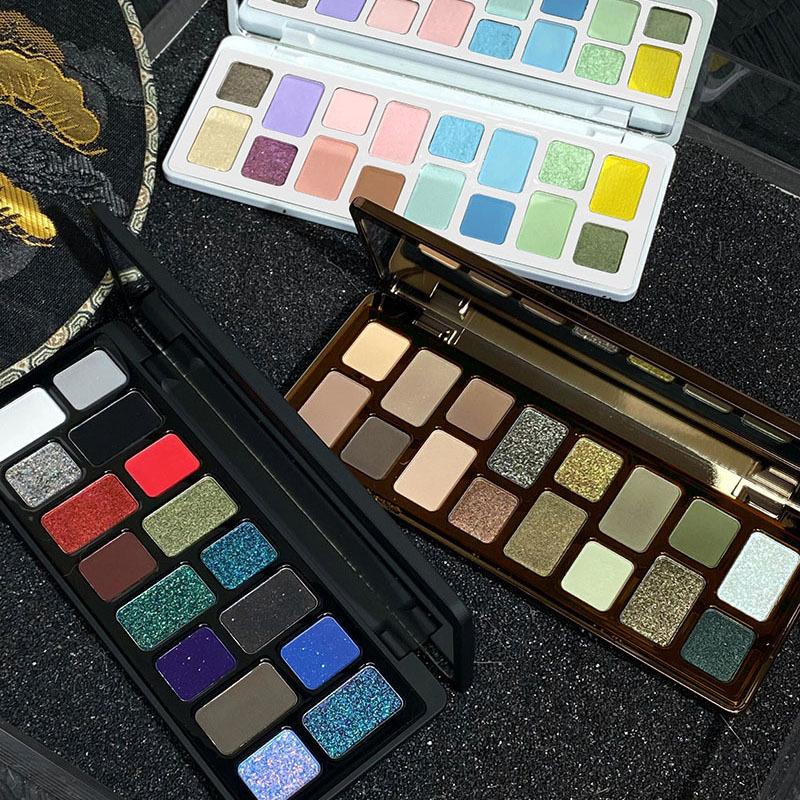 Mugeleen Chameleon 16-Color Stage Eyeshadow Palette Matte Pearlescent Contrast Sweet Lime Smoky Eyeshadow