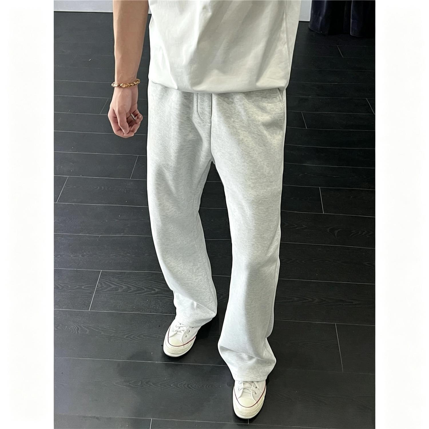 420G heavyweight straight-leg casual pants for men, with a slightly flared hem, suitable for autumn, sports, and a loose, relaxed fit