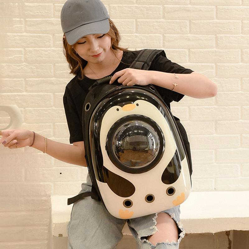 New Breathable Portable Pet Carrier, Double-Shoulder Cat Carrier, Cat and Dog Backpack, Large Capacity, Lightweight, Space-Friendly Portable Cat Carrier