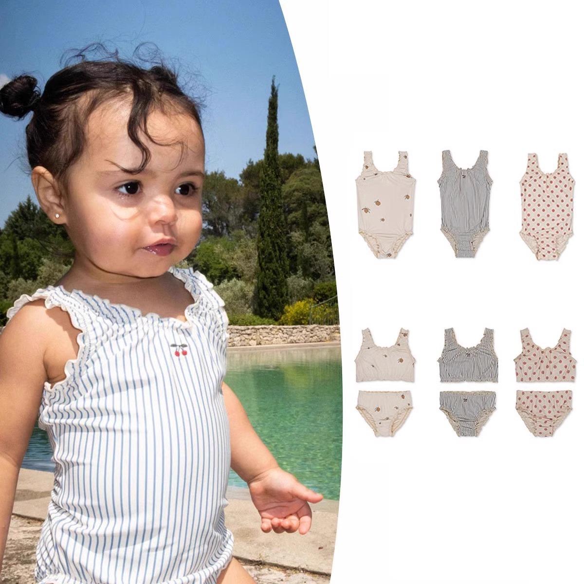 Girls' Sun Protection Quick-Drying Bikini Swimsuit Kidsren's Cute One-Piece Swimsuit Ks Scandinavian Style Baby Split Swimsuit
