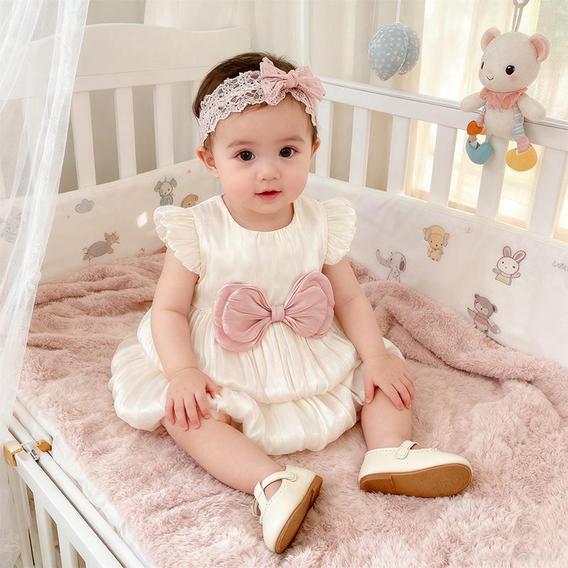 Summer Korean Style Children's Gauze Dress Birthday Kids' Formal Dress Princess Dress One-Year-Old Baby Girl Cake Gauze Dress