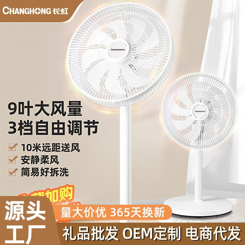 Changhong Electric Fan for Home Use, Floor Fan for Bedroom, Silent Oscillating Stand Fan, Strong Wind Floor Fan, Wholesale Fan