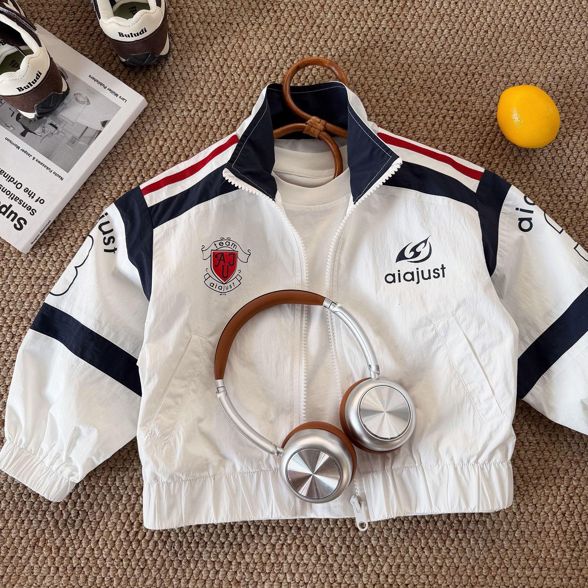 [Mountain View] Children's Jacket 2026 Autumn New Style Boys' Color-Block Three-Stripe Jacket Girls' Baby Jacket Trendy