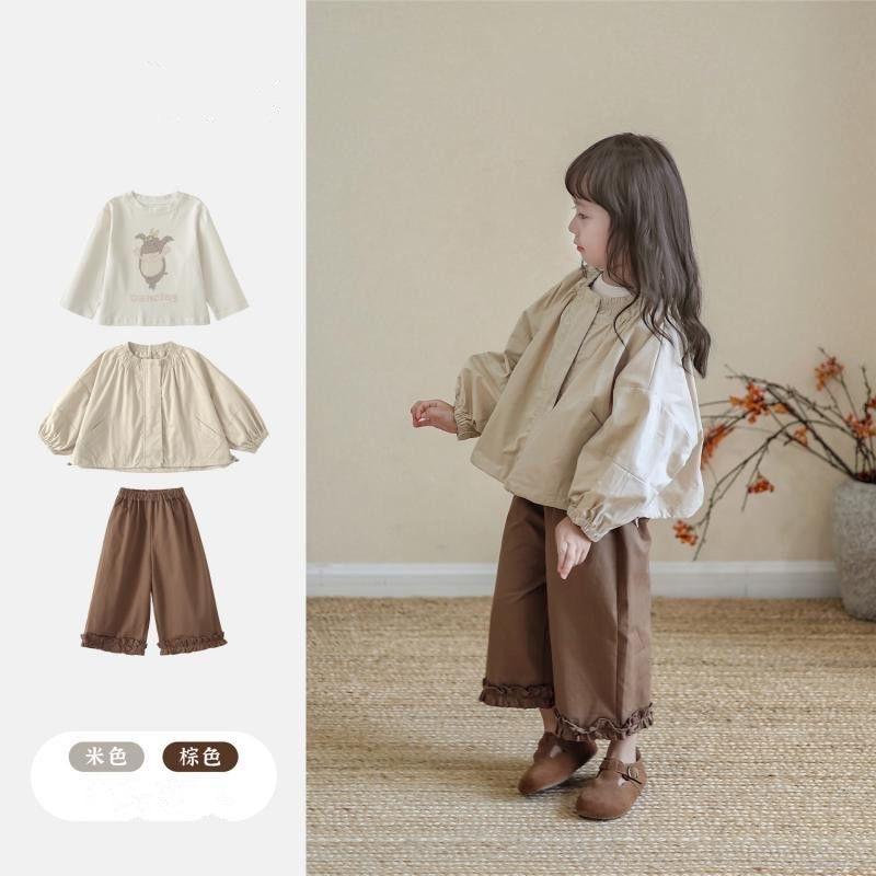 Girls' Spring Coat, Little Girl's Japanese Style Loose Pure Color Casual Jacket, Baby Girl's Fashionable Clothes, Kidsren's Spring Clothes
