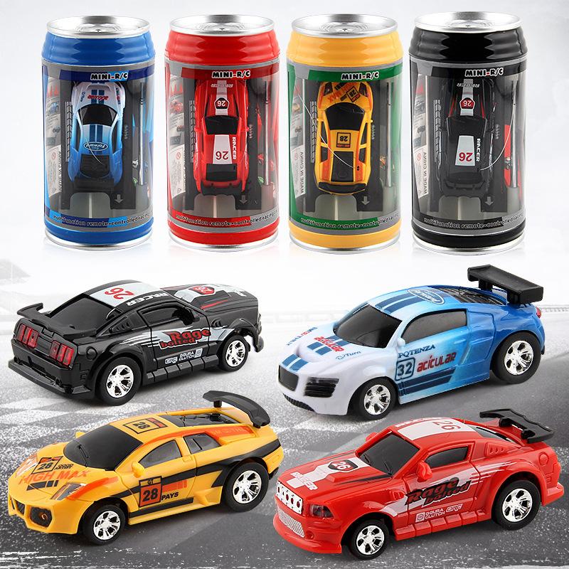 Remote Control Can-Shaped Car, Four-Way Wireless Racing Car with Roadblocks, Cola Can Car, Children's Car, Can-Shaped Remote Control Car