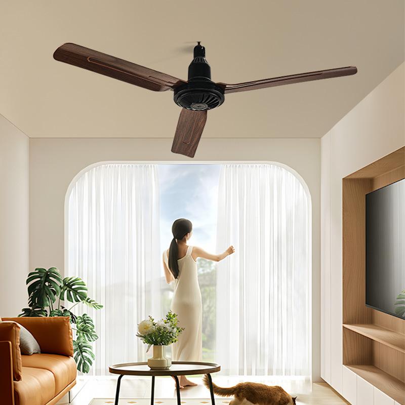 New Antique Wood Grain Fan Silent Ceiling Fan American Vintage Dining Room Office Living Room Hanging Fan