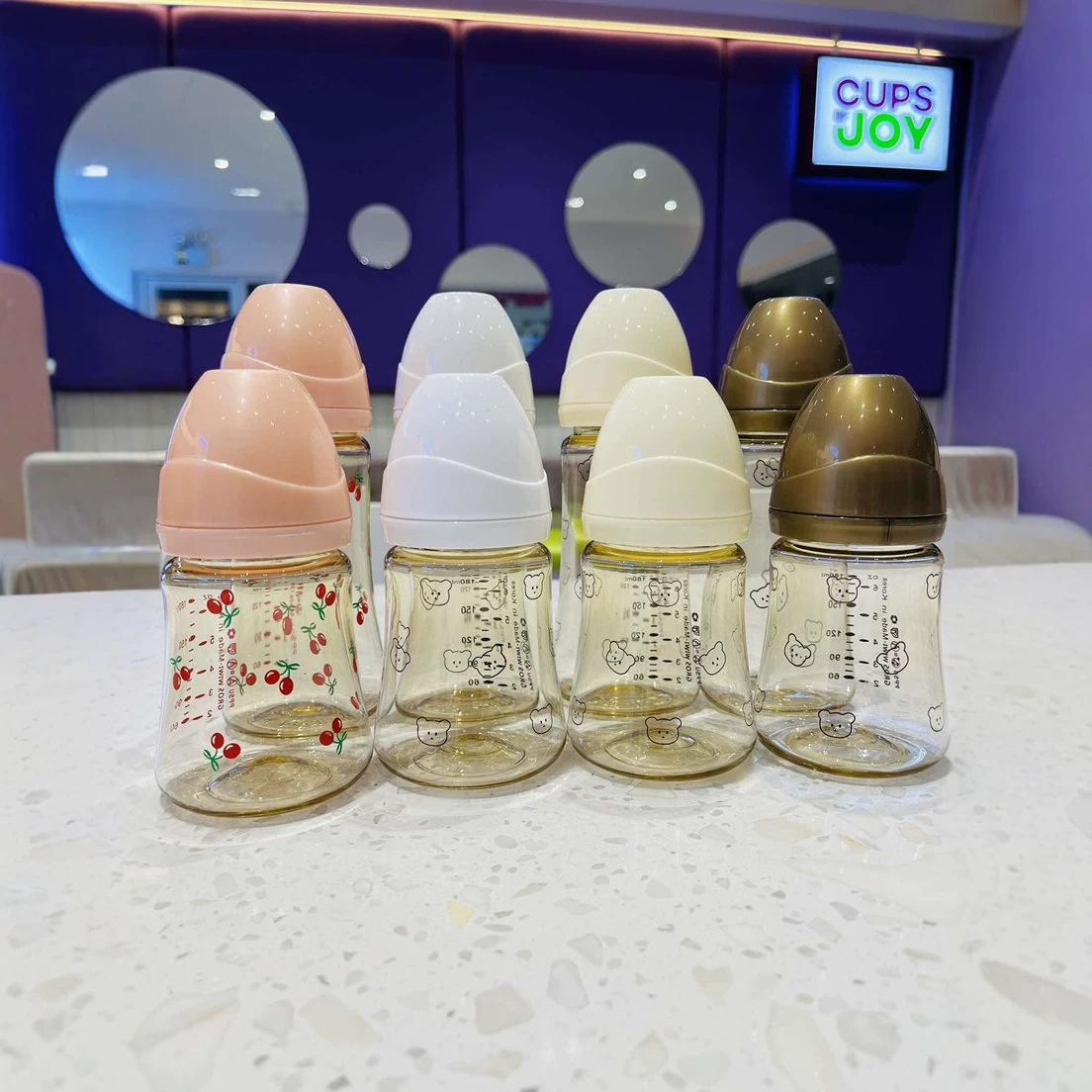 Water Cup, Baby Bottle, Anti-Colic Wide-Diameter Nipple, Super Soft Newborn Baby Bottle, Cute for 0-6 Months