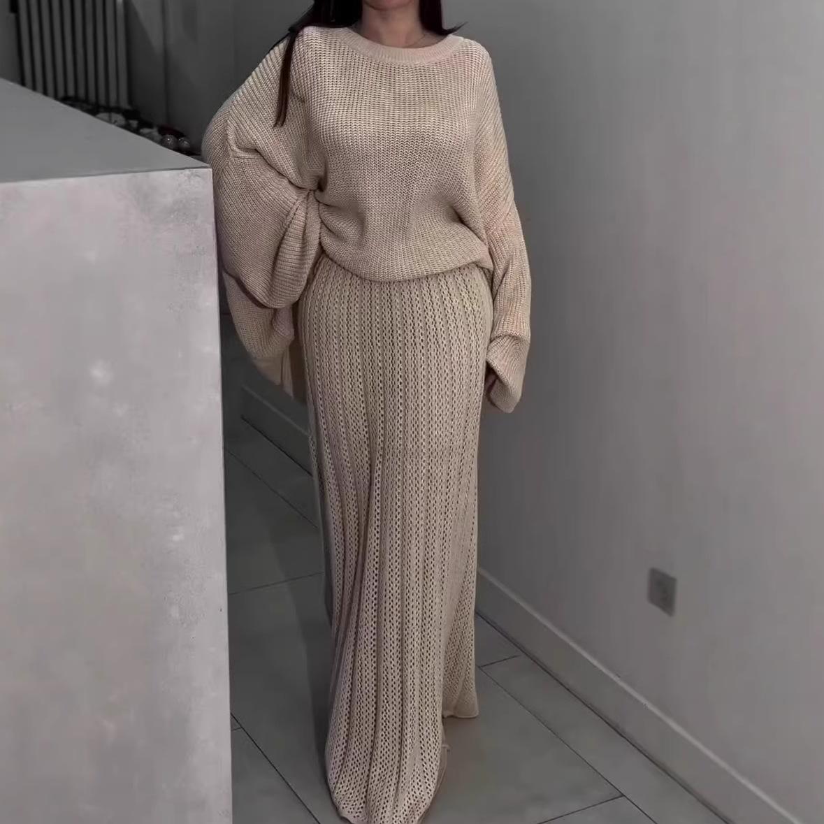 New Minimalist Winter Amazon Gentle 2025 Dress Set European and American Style Long-Sleeve Casual Dress for Women Cross-Border