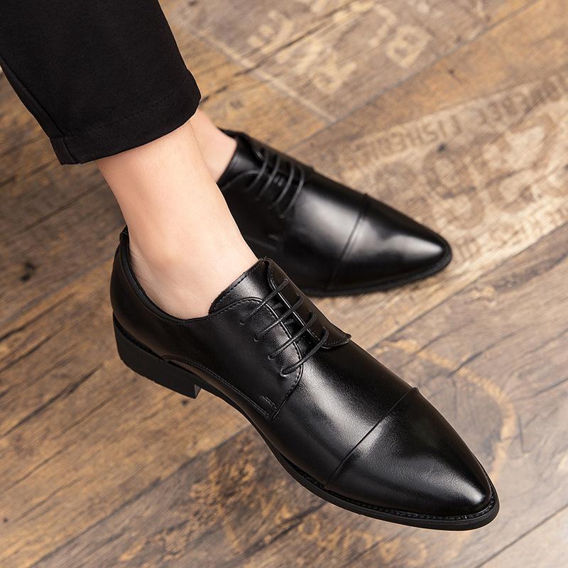 Men's Business Dress Shoes Spring and Autumn New Three-Joint British Pointed Casual Men's Shoes Fashion Groom Wedding Shoes