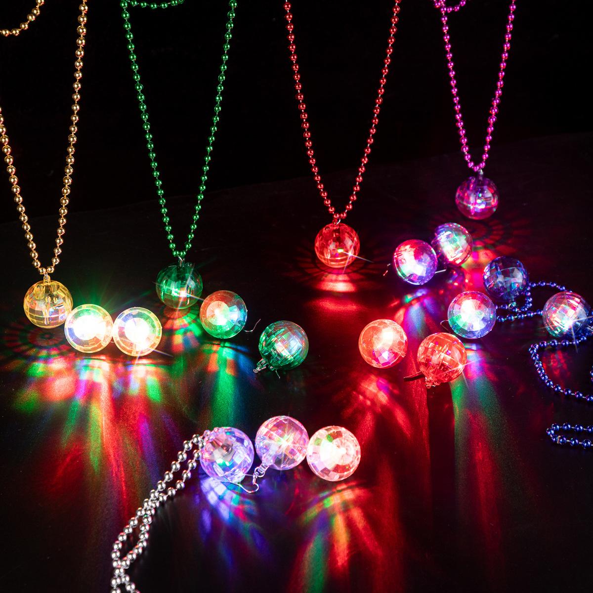 Dopamine-Style Colorful Necklace Laser Reflective Nightclub 70S Retro Disco Pendant