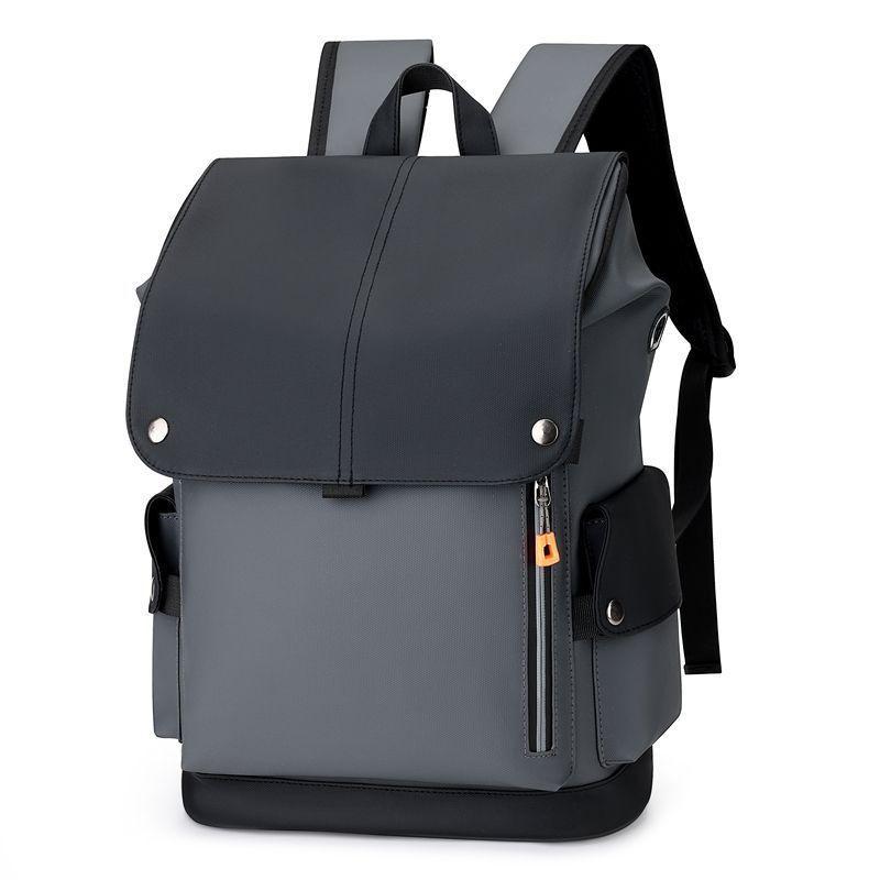 Cross-Border Waterproof Backpack for Men, Student Casual Large-Capacity Computer Bag, Fashionable Business Bag, Flip-Top Backpack