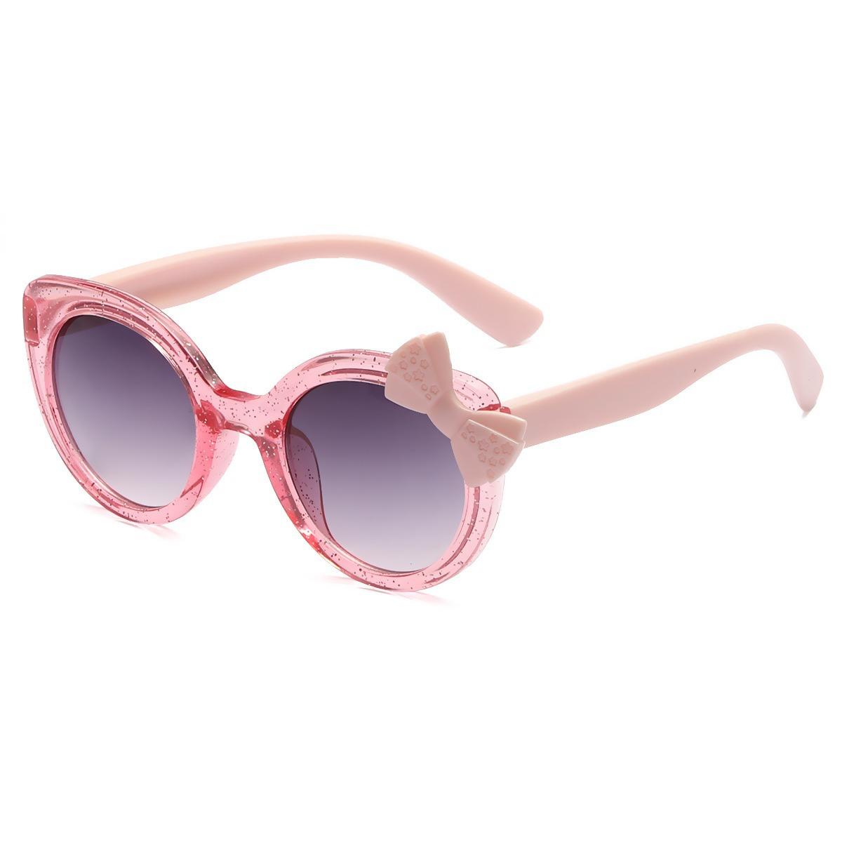 New children's bowknot sunglasses, cute glitter girls' sunglasses, sun protection, UV protection, fashionable sunshade for babies