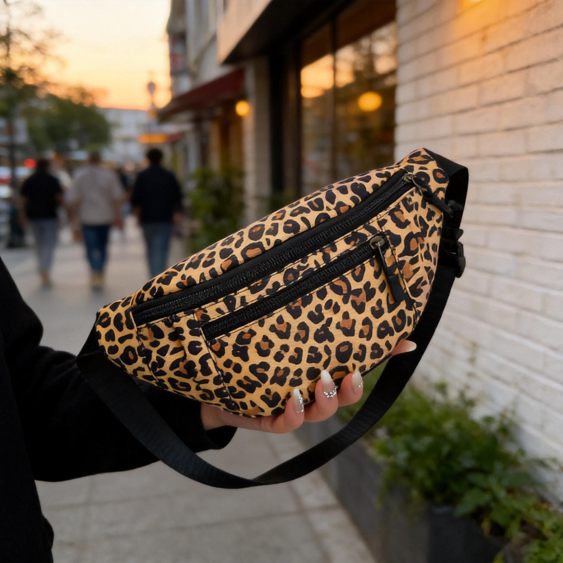 Leopard Print Waist Bag Nylon Chest Bag 2025 Stylish Fashion Versatile Sports Travel Student Female Bag Daily Crossbody Chest Bag