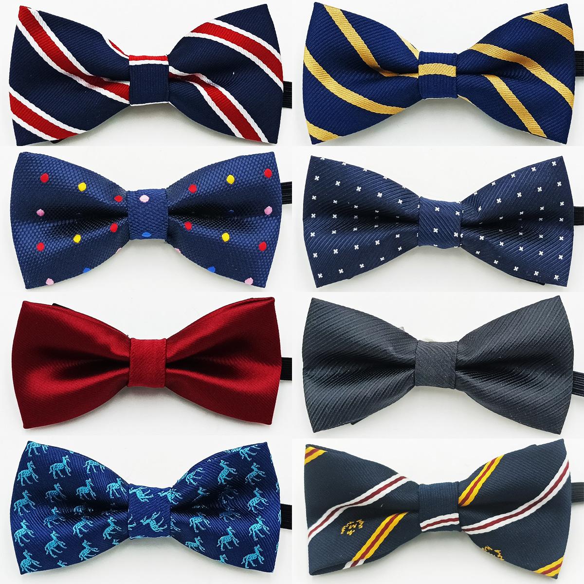 Factory spot wholesale double-layer children's bow tie boys and girls Korean British style small bow tie performance bow