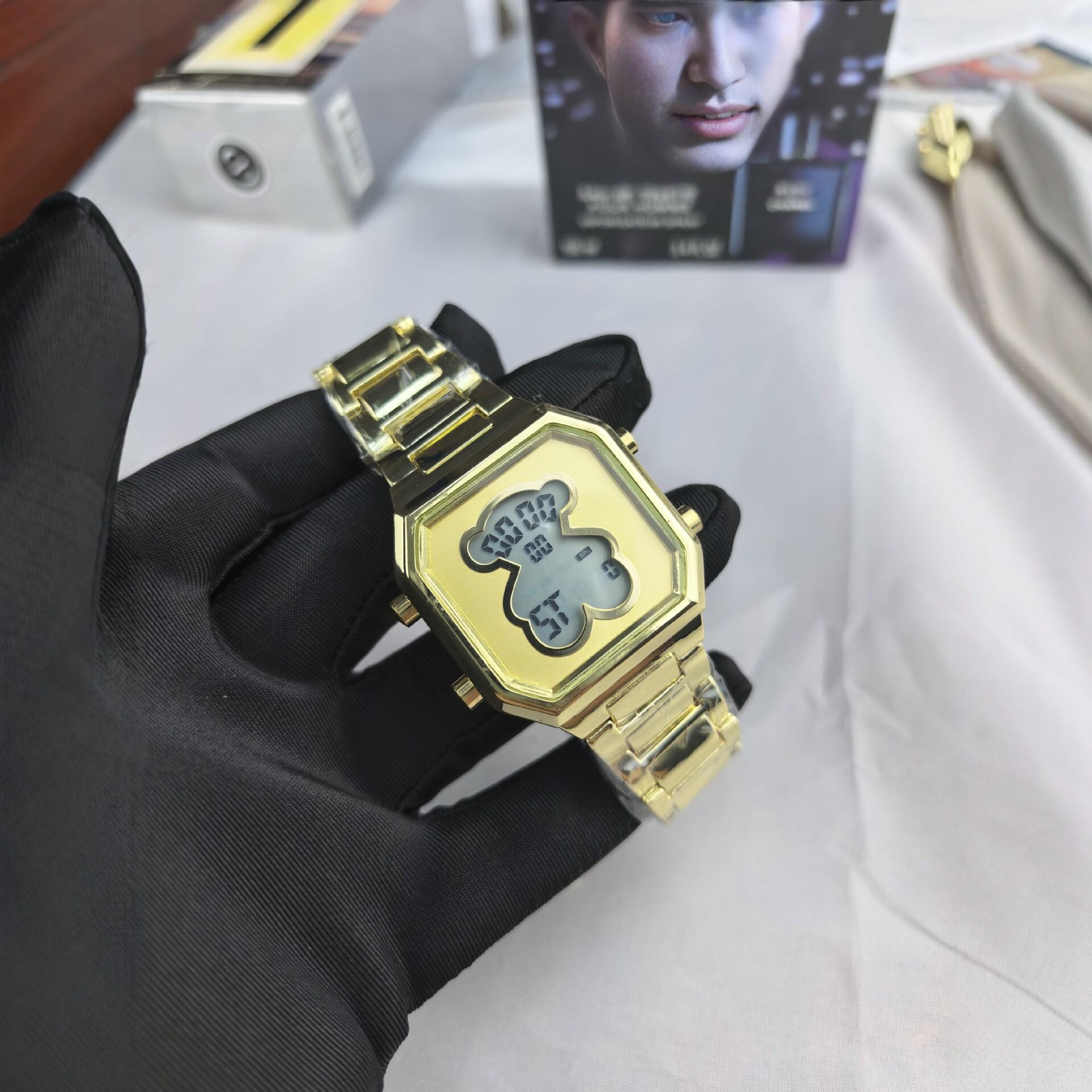 Women's Fashionable Octagonal Electronic Watch with Diamonds, Full Diamond Quartz Watch, Trendy Hip-Hop Style Wristwatch