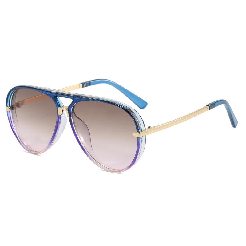 Amazon's Cross-Border Bestseller, European and American Fashion Sunglasses, Versatile and Simple, the Same Style as Internet Celebrities, Large Frame Aviator Glasses
