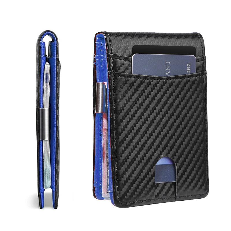Amazon USD Clip Wallet Simple RFID Anti-Skimming Carbon Fiber USD Clip Card Holder Credit Card Holder Ultra-Thin